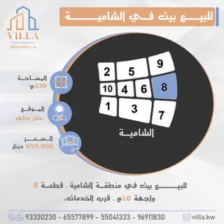 للبيع بيت في الشامية