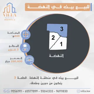 للبيع بيت في النهضة