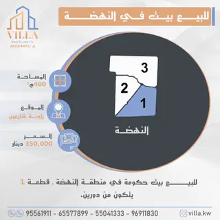 للبيع بيت في النهضة